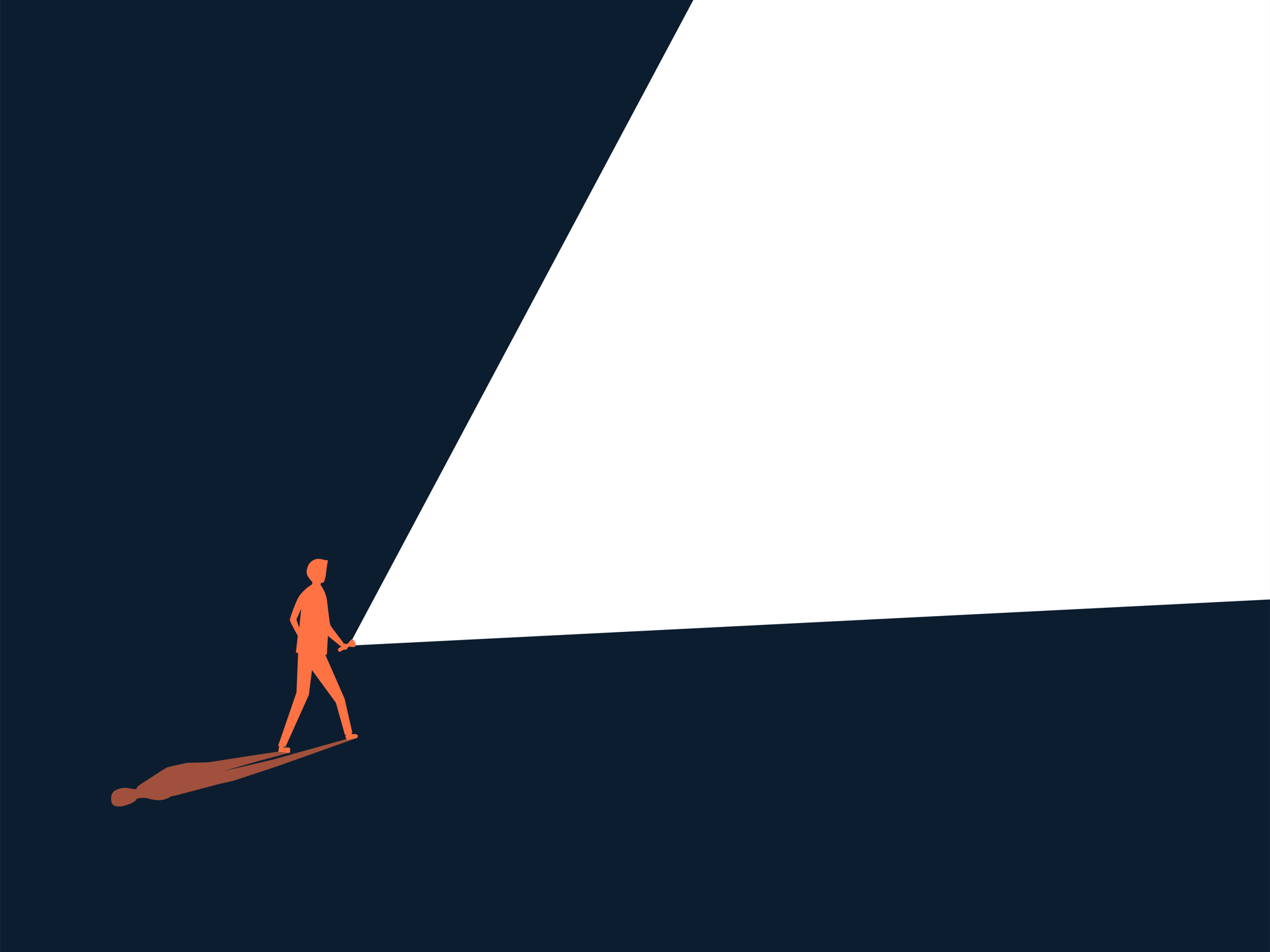 Person Holding Flashlight Dark Blue Background iStock-2166723408